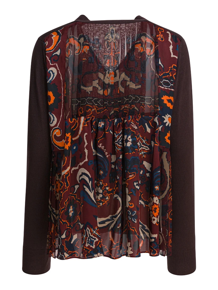 Cardigan with floral print