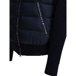 Nylon and wool short down jacket