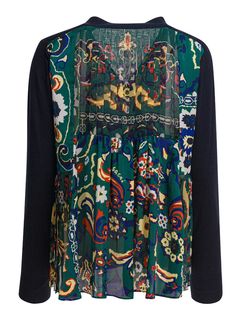 Cardigan with floral print