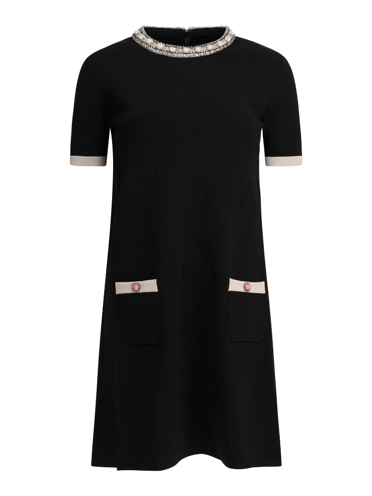 Embellished choker dress