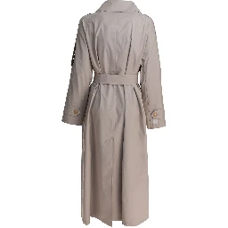 Double-breasted cotton twill trench coat