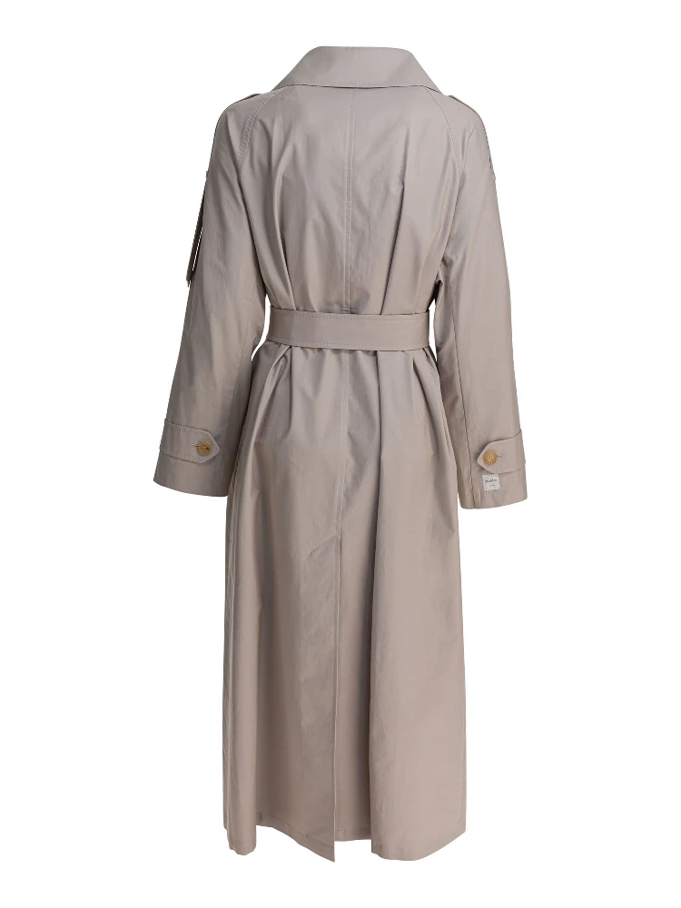 Double-breasted cotton twill trench coat alternative