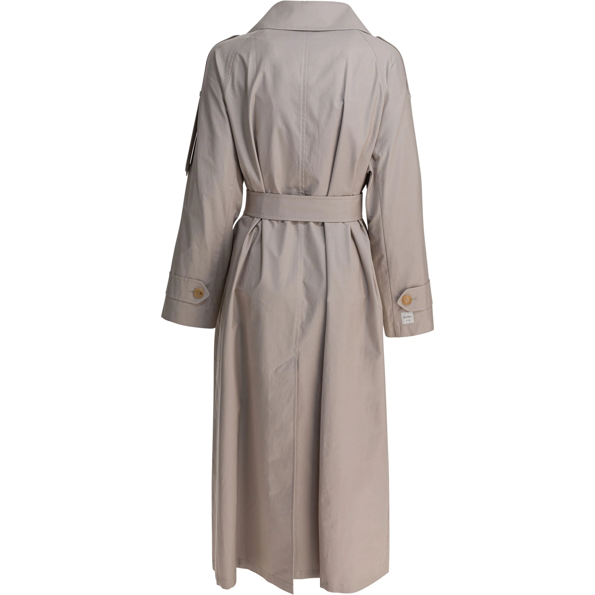 Double-breasted cotton twill trench coat