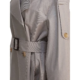Double-breasted cotton twill trench coat