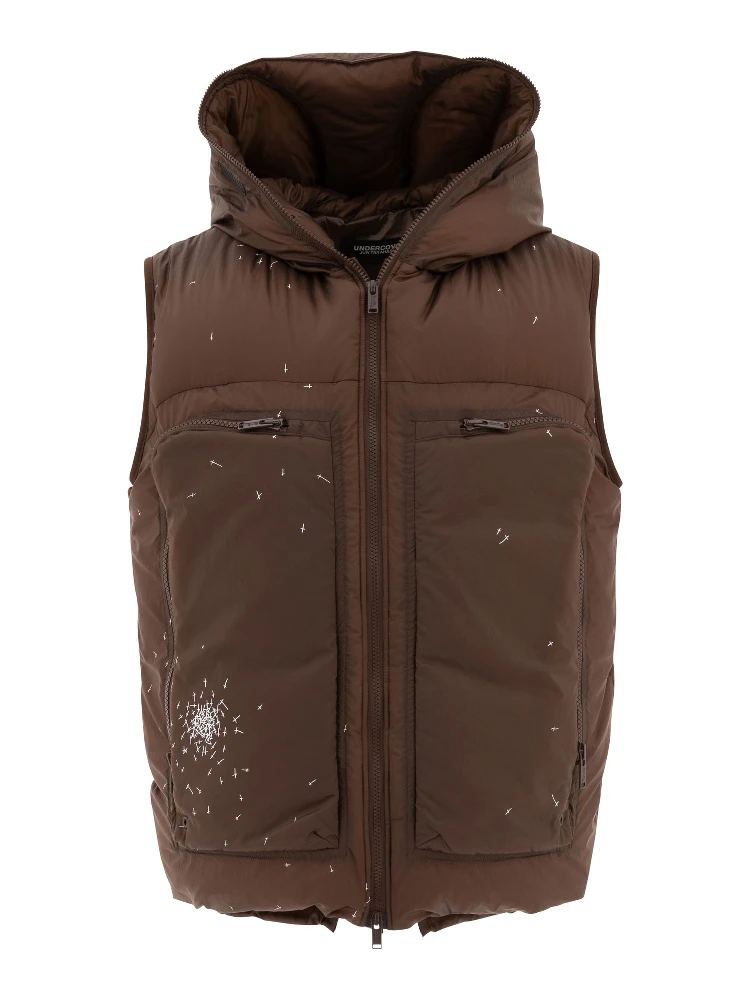 Vest jacket with cross print