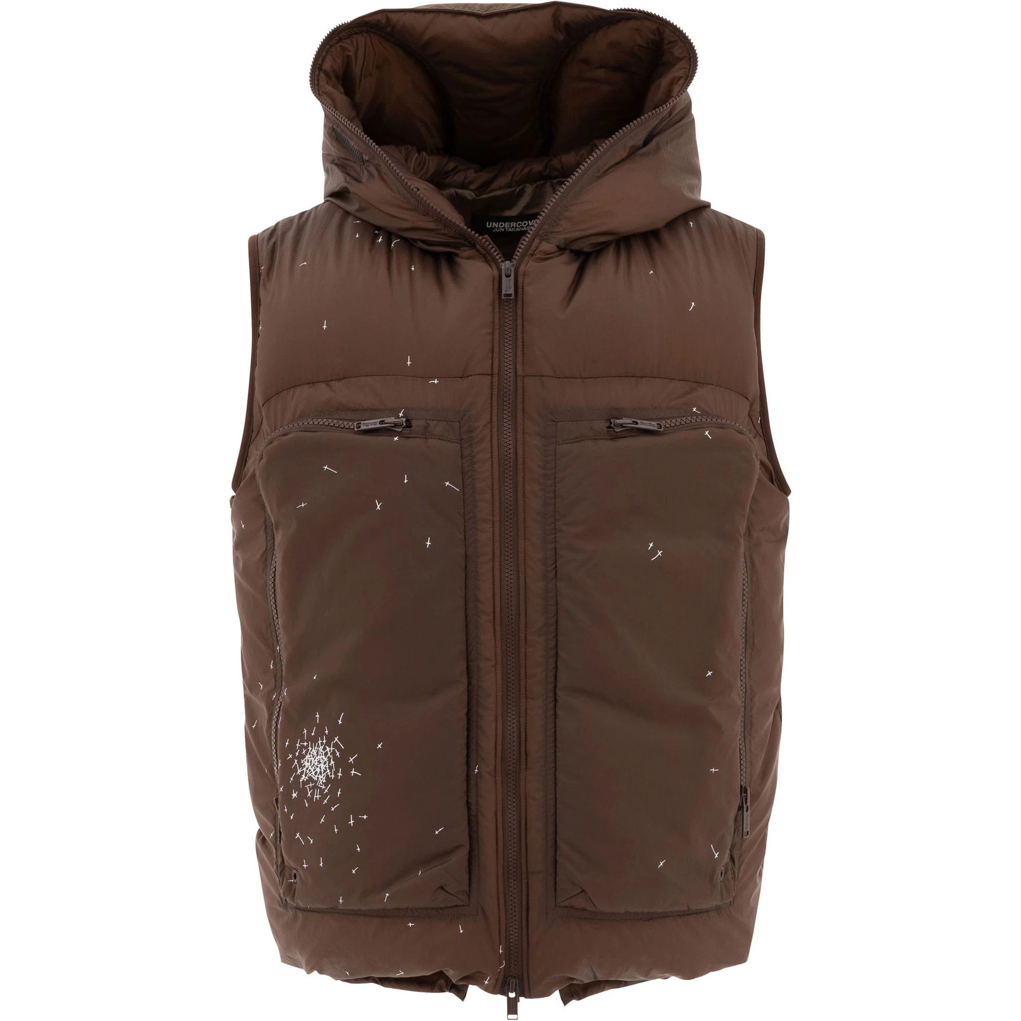 Vest jacket with cross print