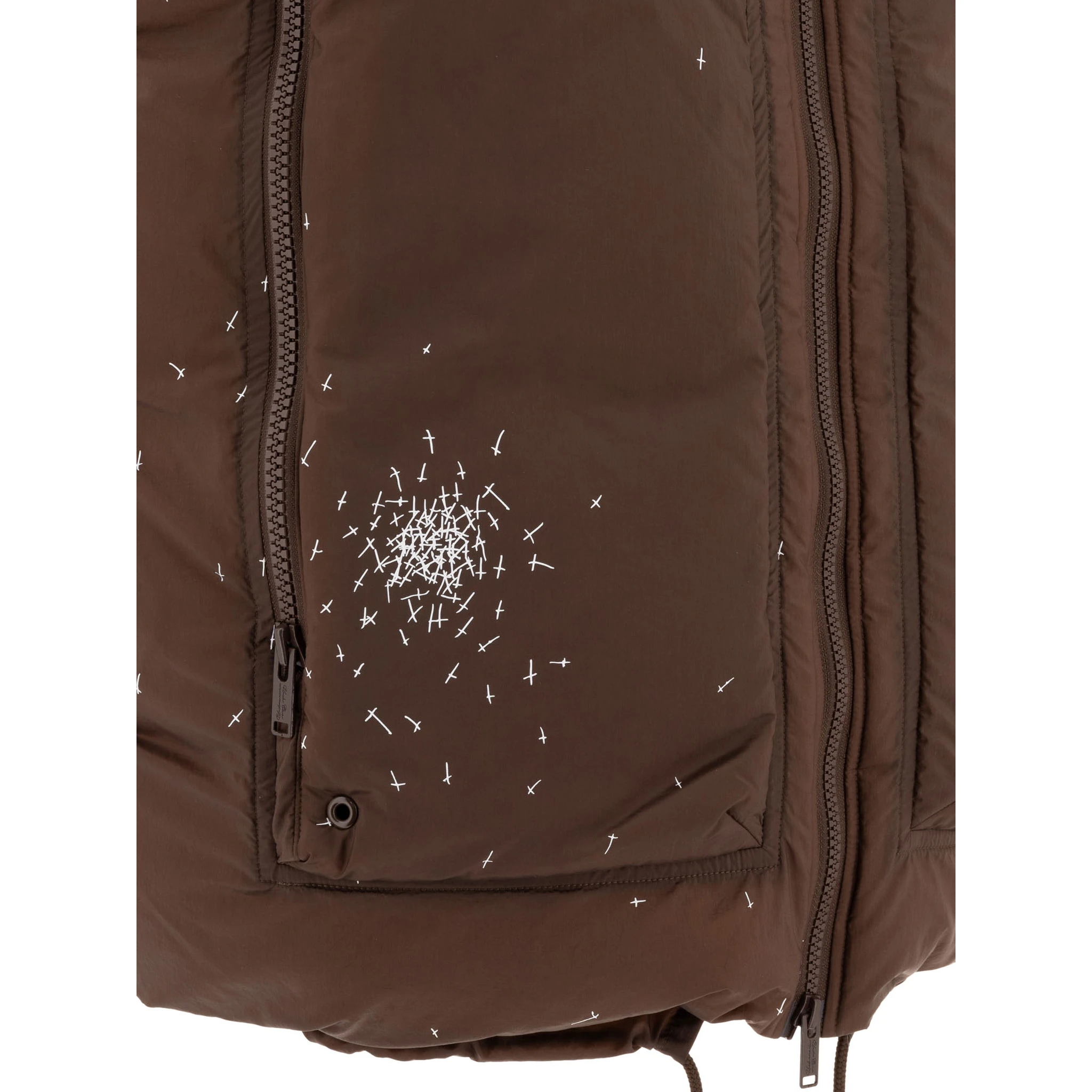 Vest jacket with cross print