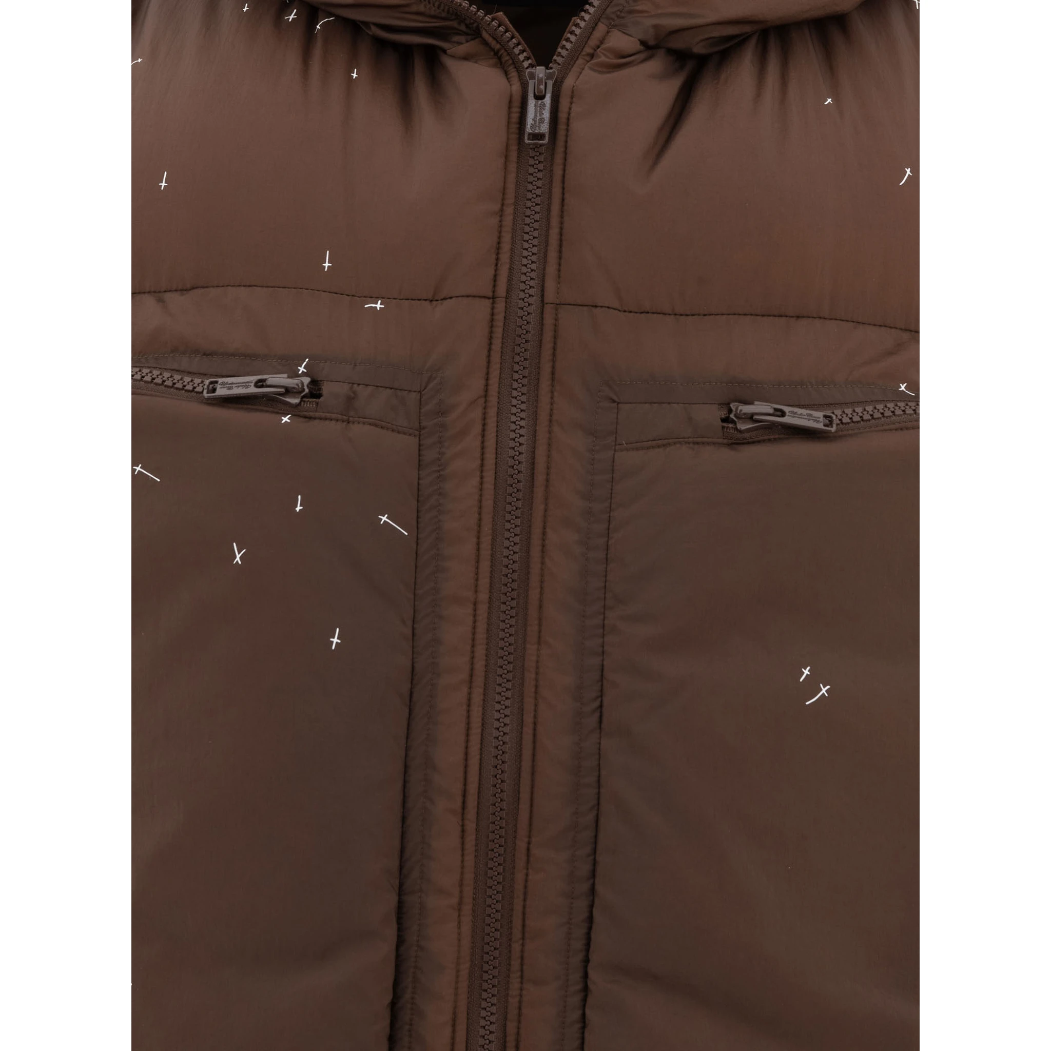 Vest jacket with cross print