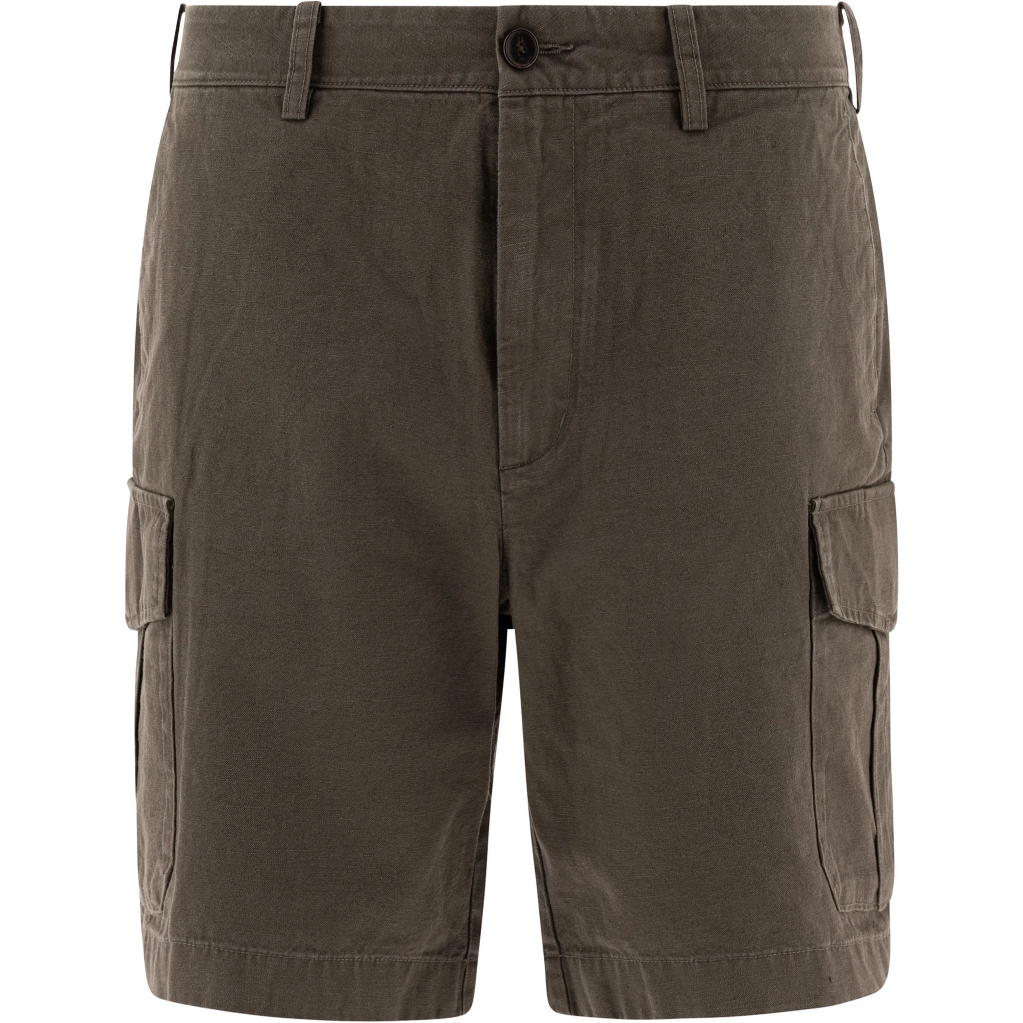 Cotton and linen cargo shorts