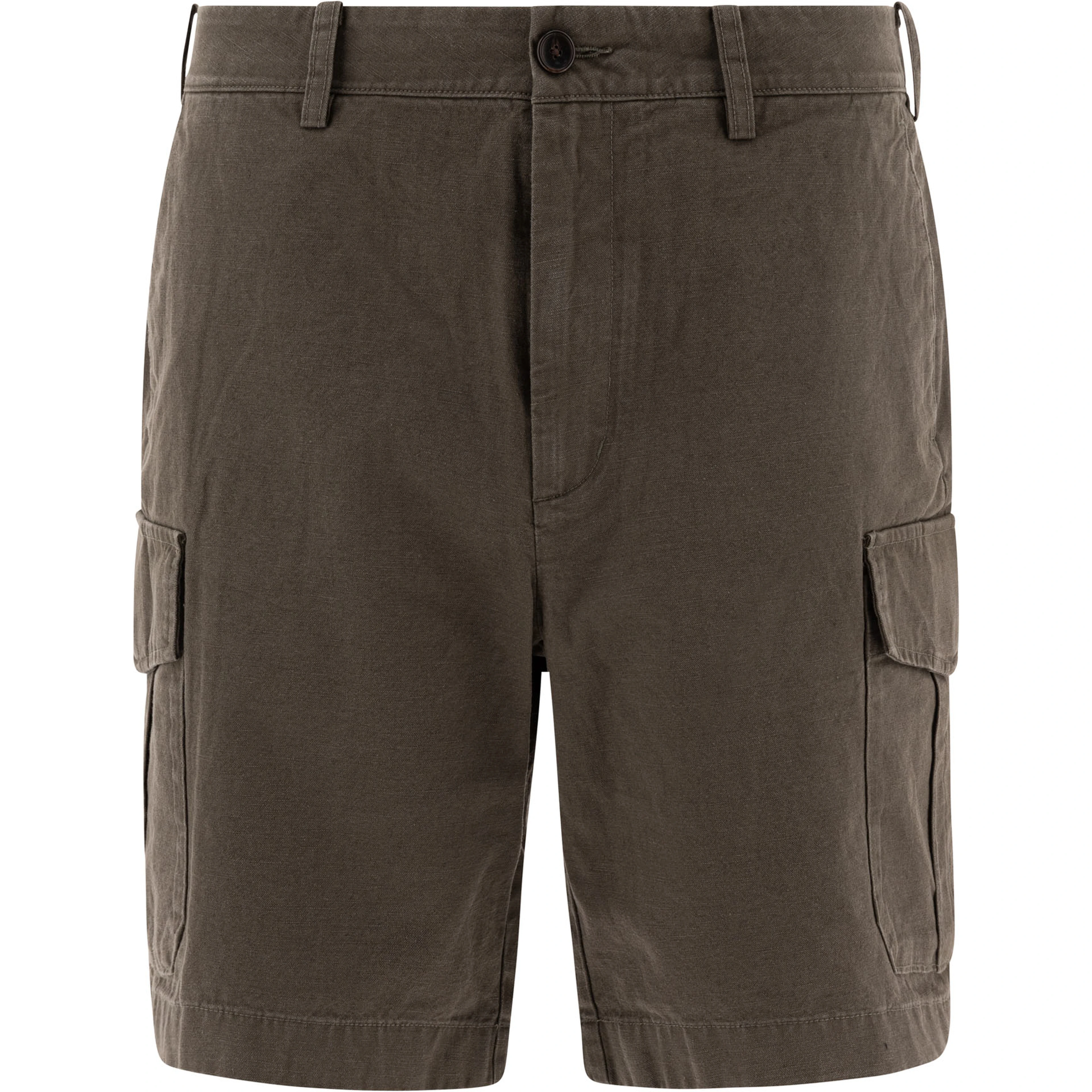 Cotton and linen cargo shorts