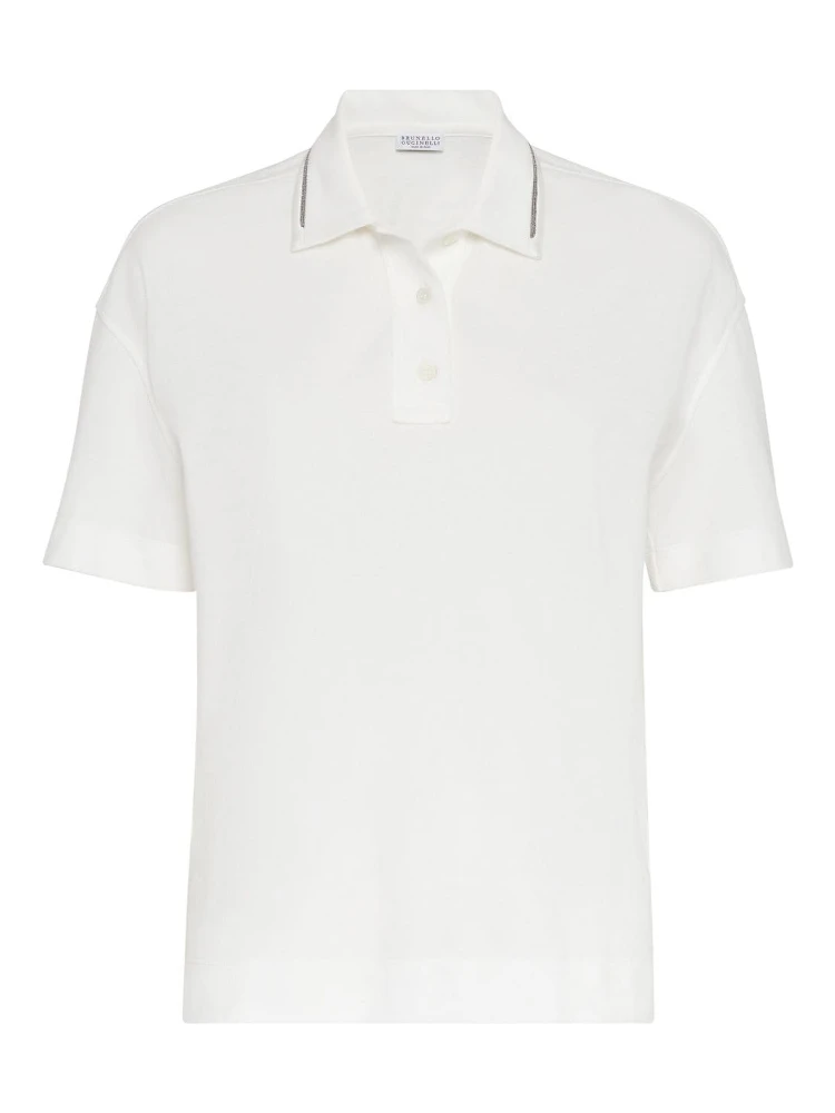 Piquet polo shirt with monili