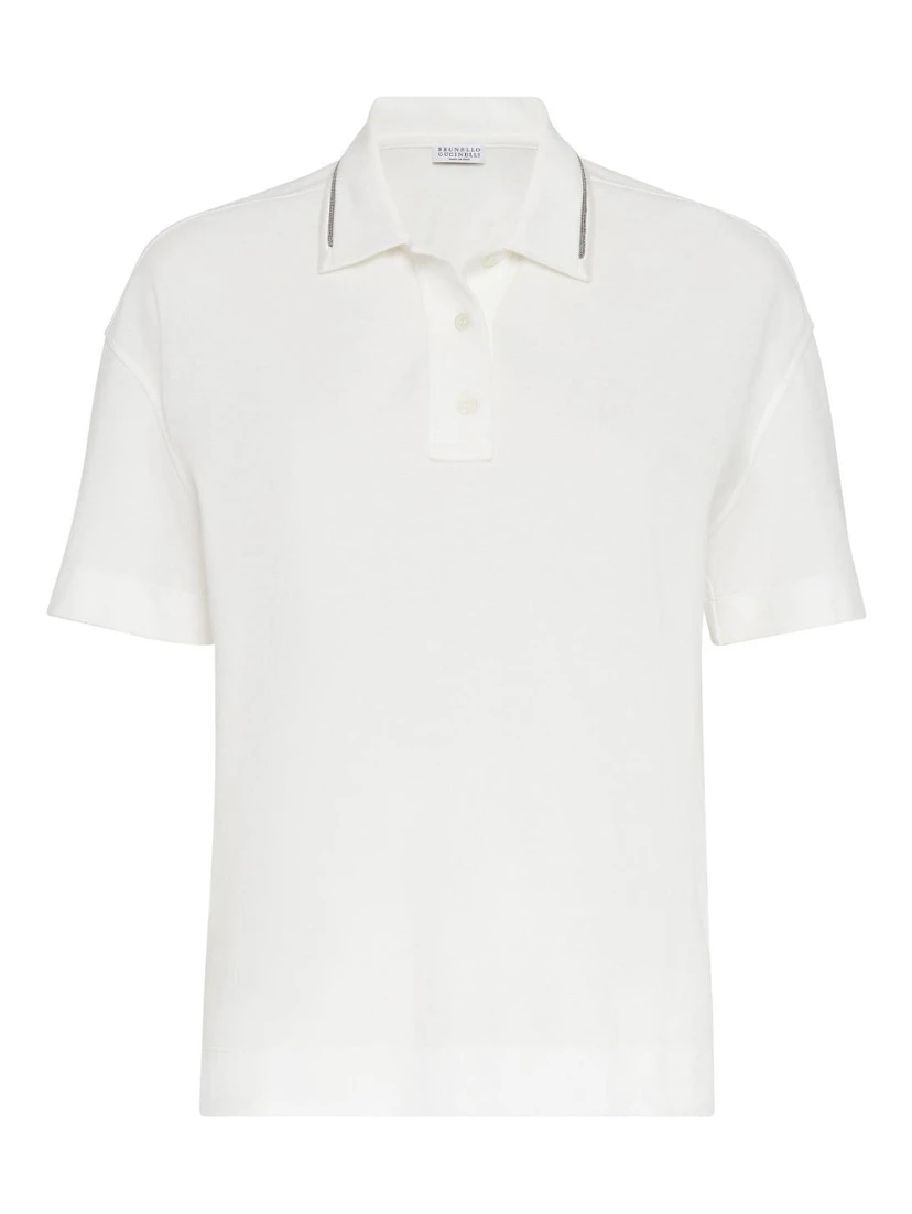 Piquet polo shirt with monili