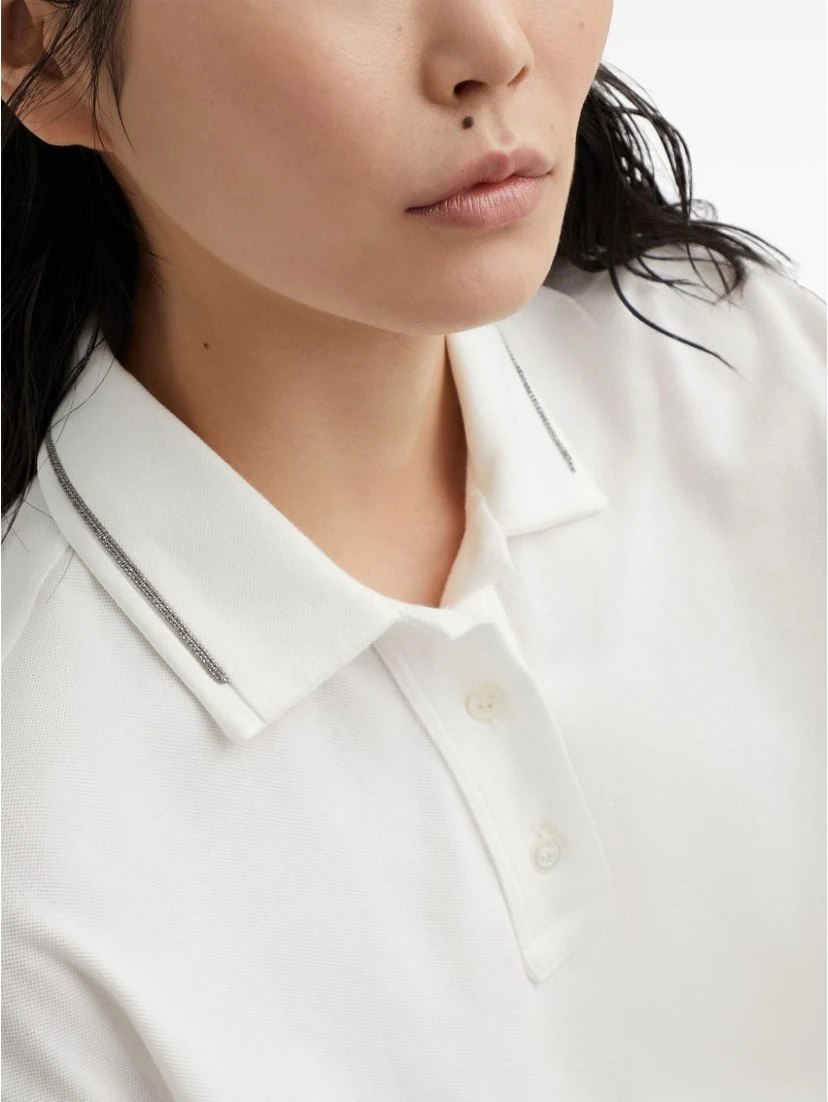 Piquet polo shirt with monili
