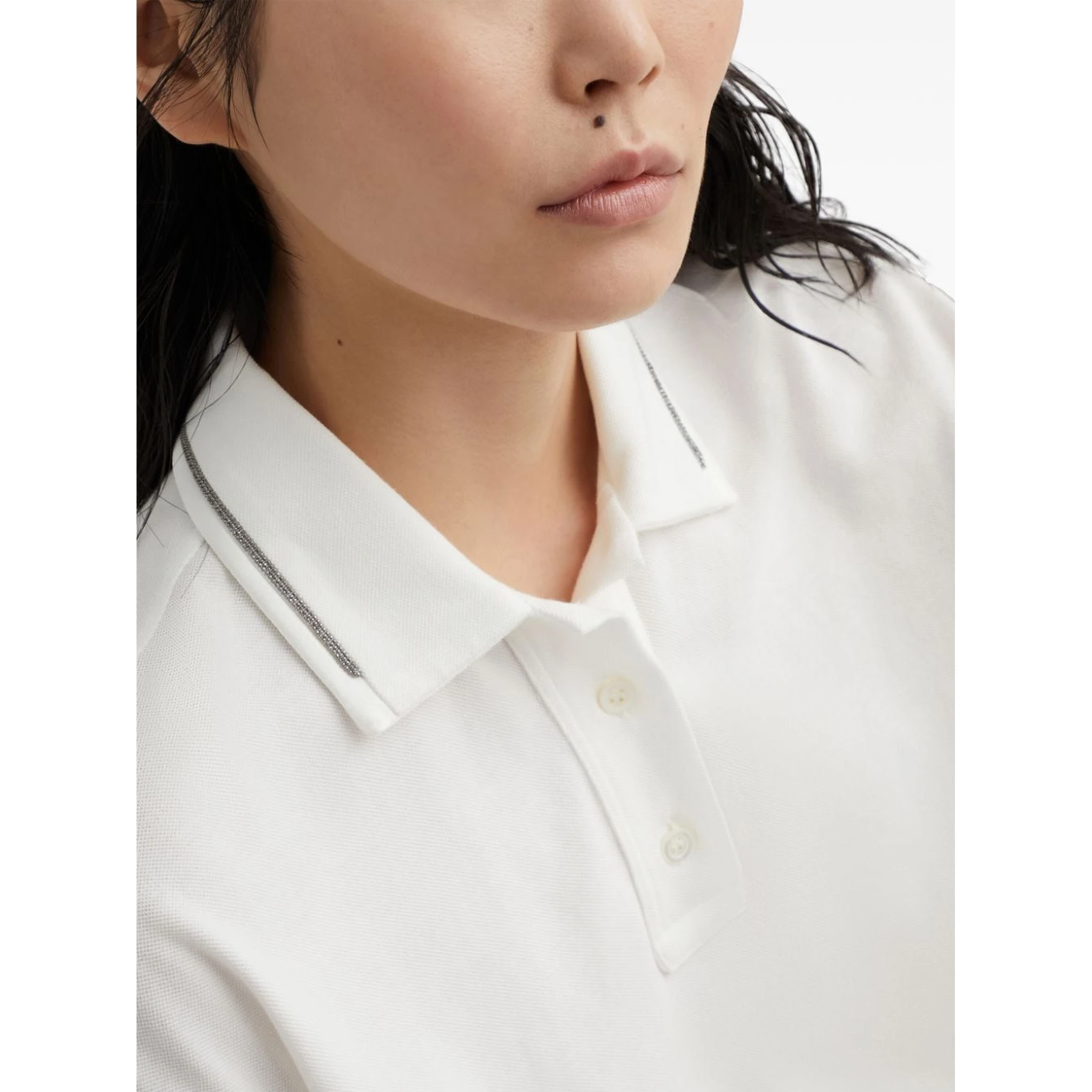 Piquet polo shirt with monili