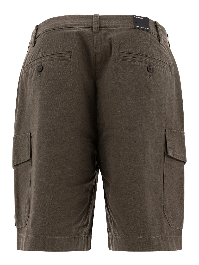Cotton and linen cargo shorts