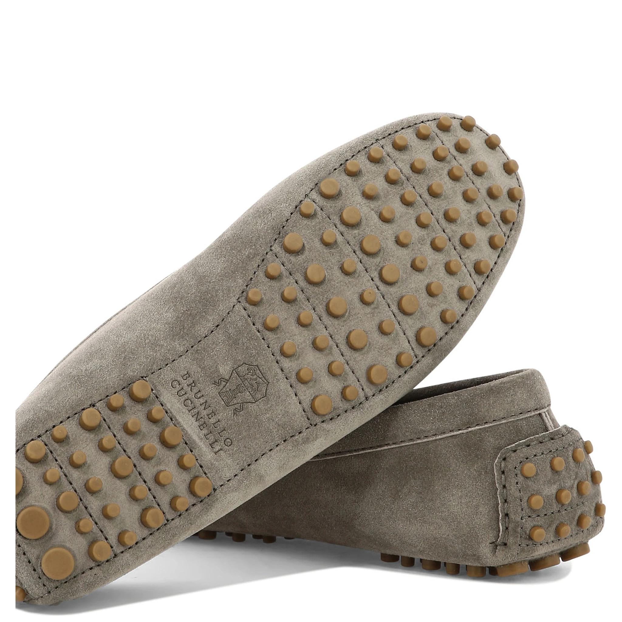 Suede loafers with jewel detailing