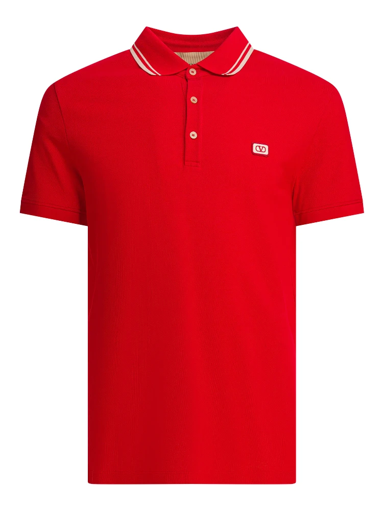 قميص بولو قطني قصير الأكمام