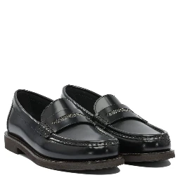 Leather loafers with jewel detailing