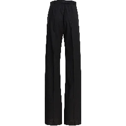 Light wool straight trousers