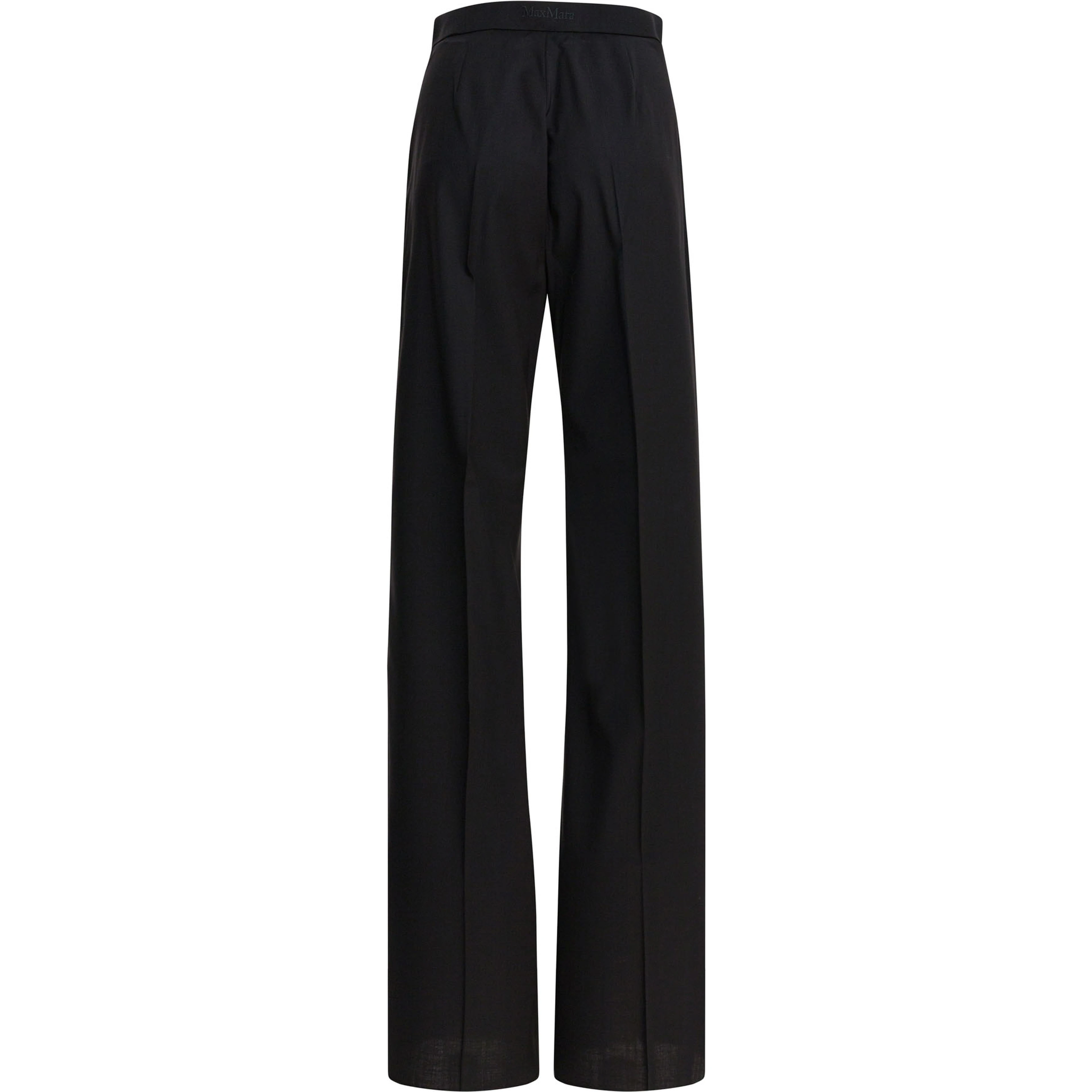Light wool straight trousers