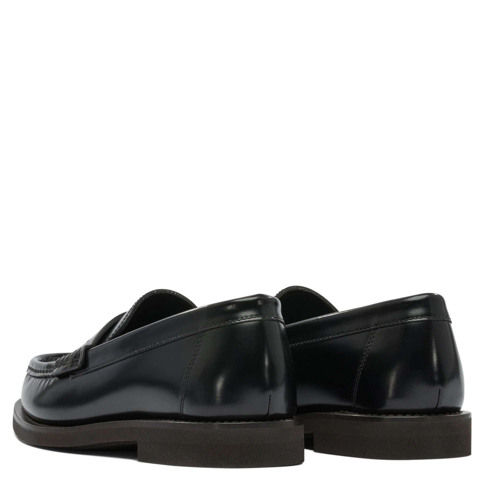 Leather loafers with jewel detailing