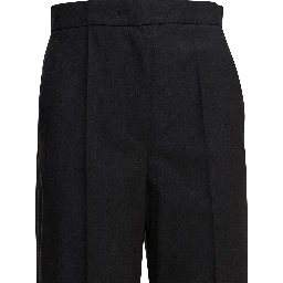 Light wool straight trousers