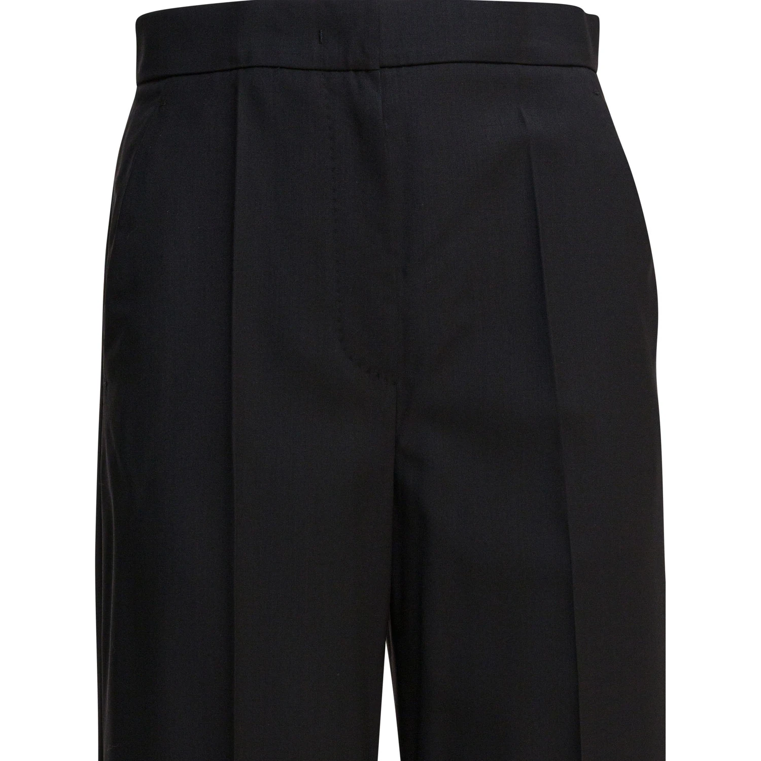 Light wool straight trousers