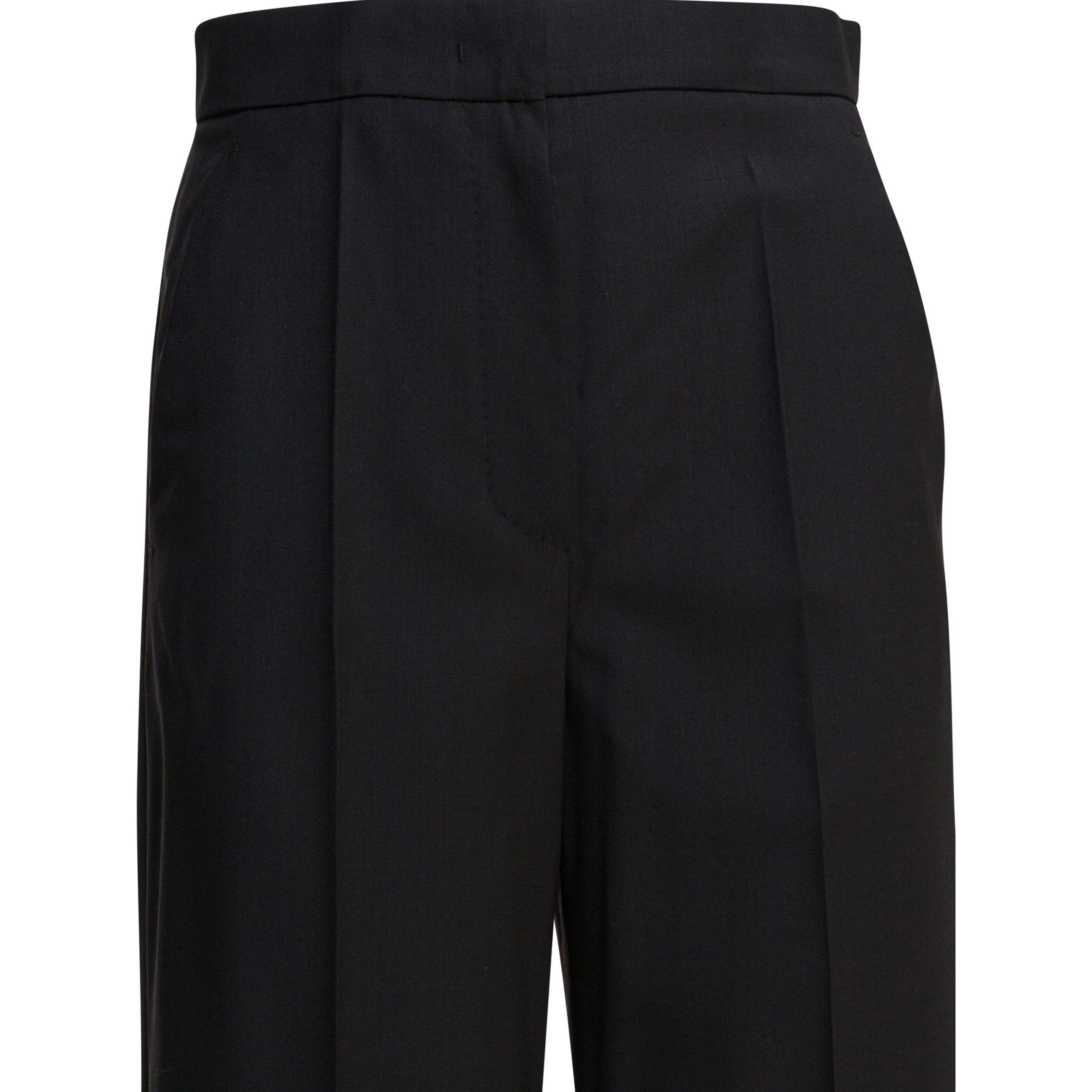 Light wool straight trousers