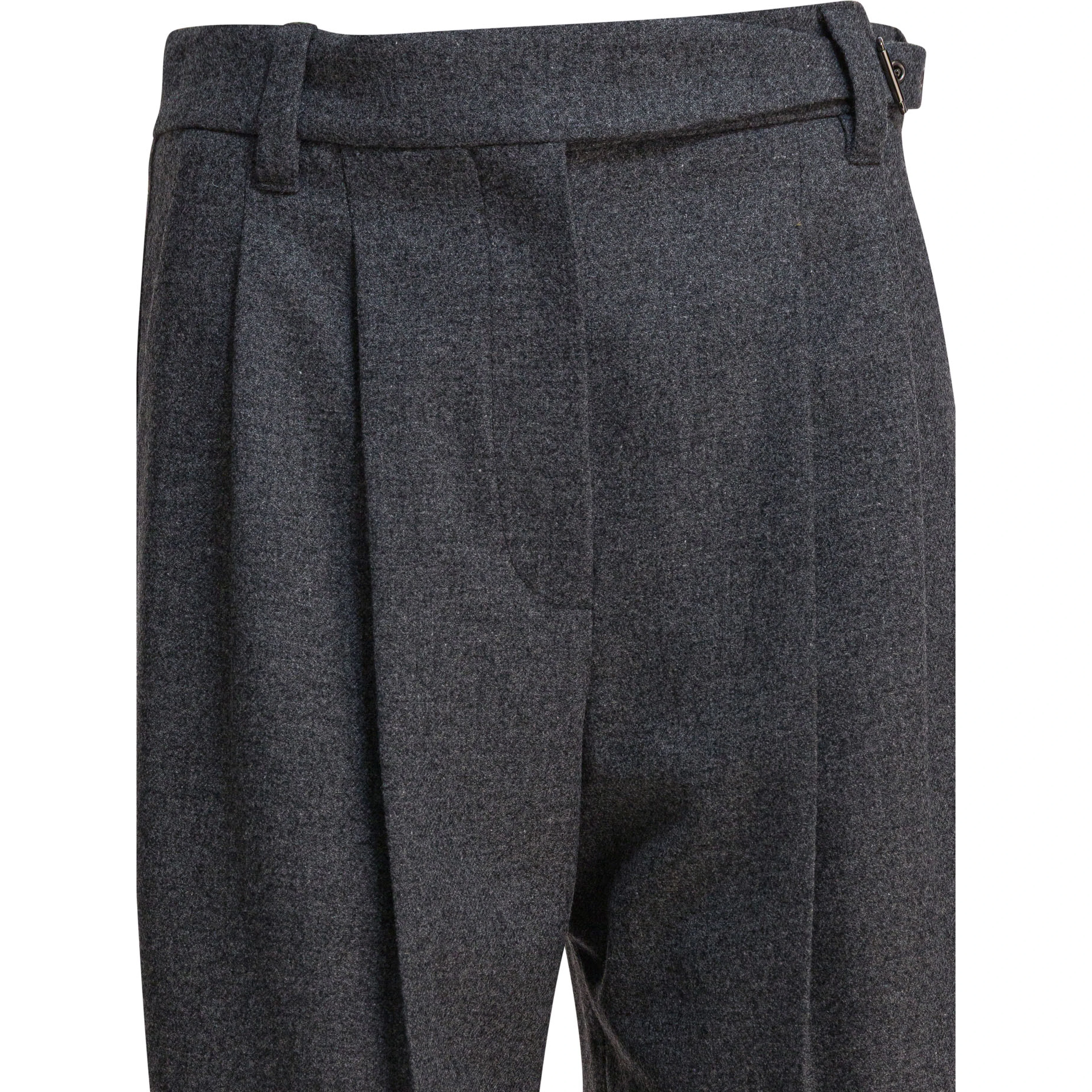 Wool pants with belt