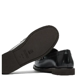 Leather loafers with jewel detailing