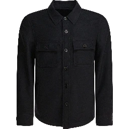 Wool and silk overshirt jacket