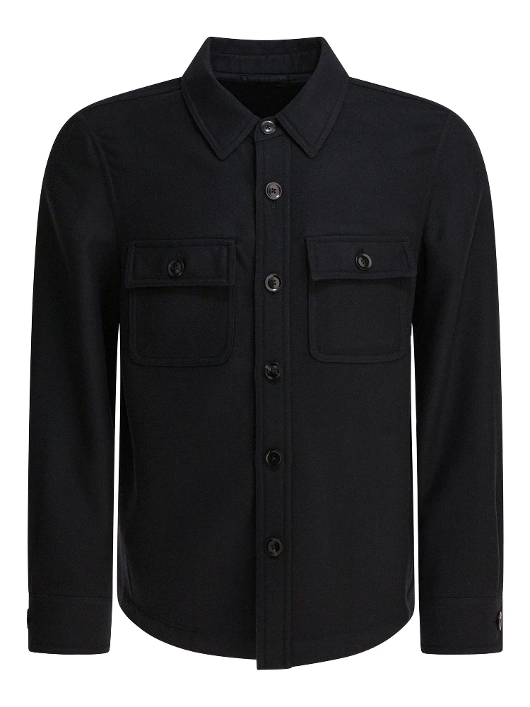 Wool and silk overshirt jacket