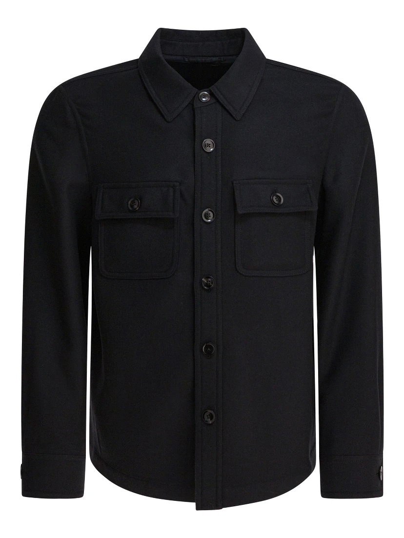 Wool and silk overshirt jacket