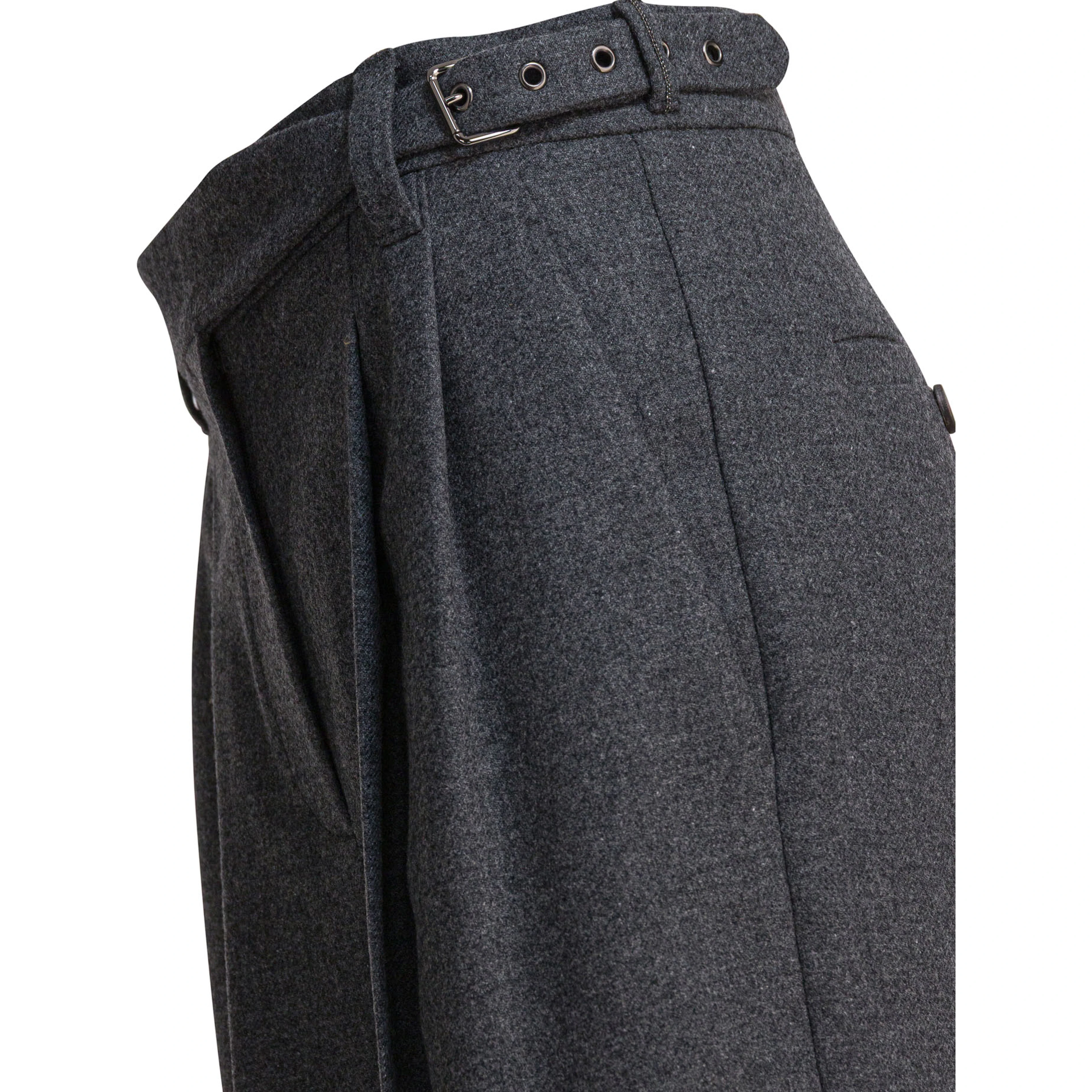 Wool pants with belt