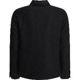 Wool and silk overshirt jacket