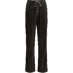 Velvet wide-leg pants