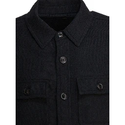 Wool and silk overshirt jacket