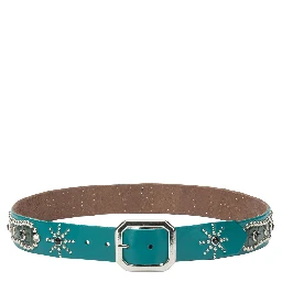 Leather belt with decorations