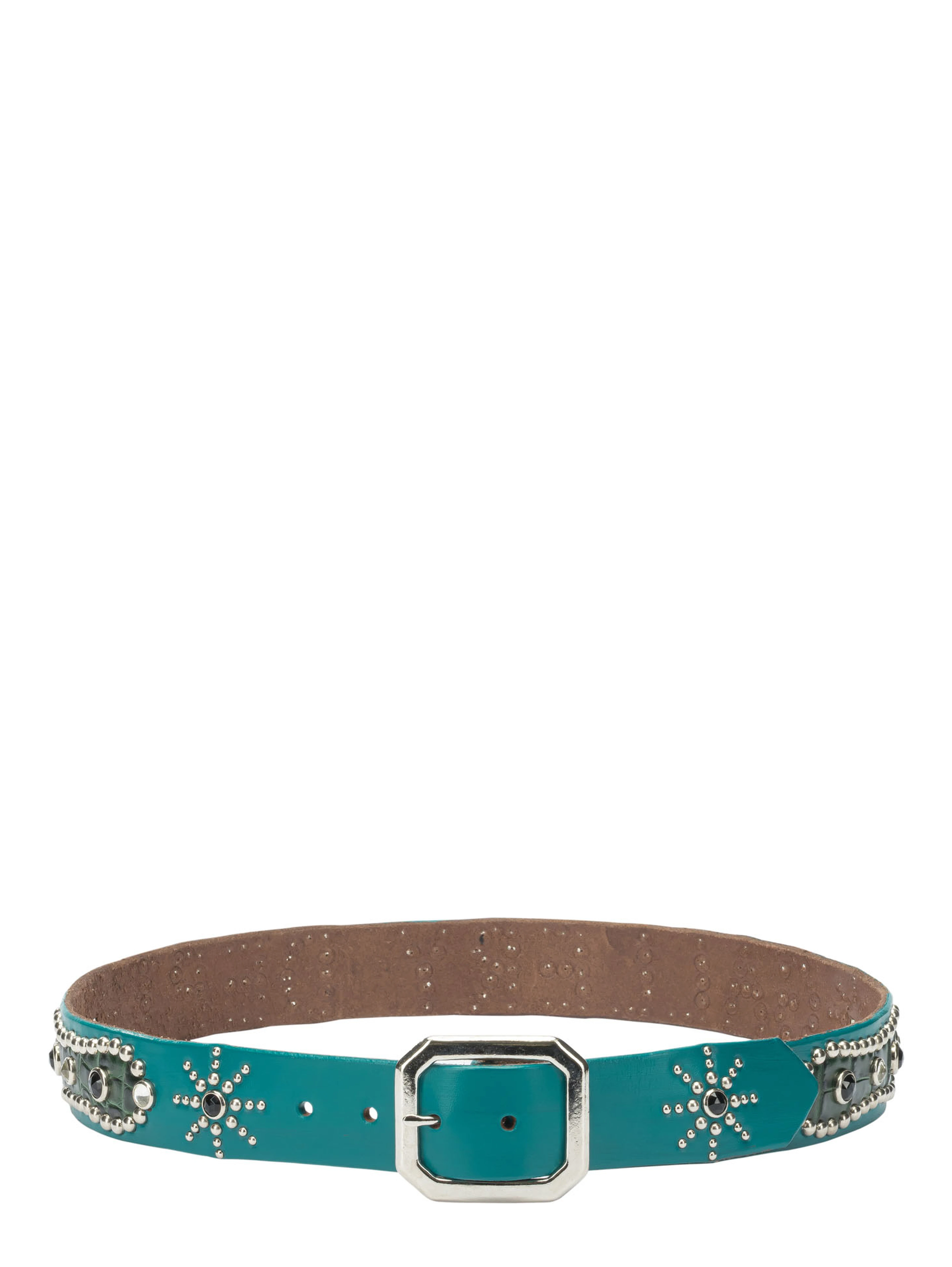 Leather belt with decorations