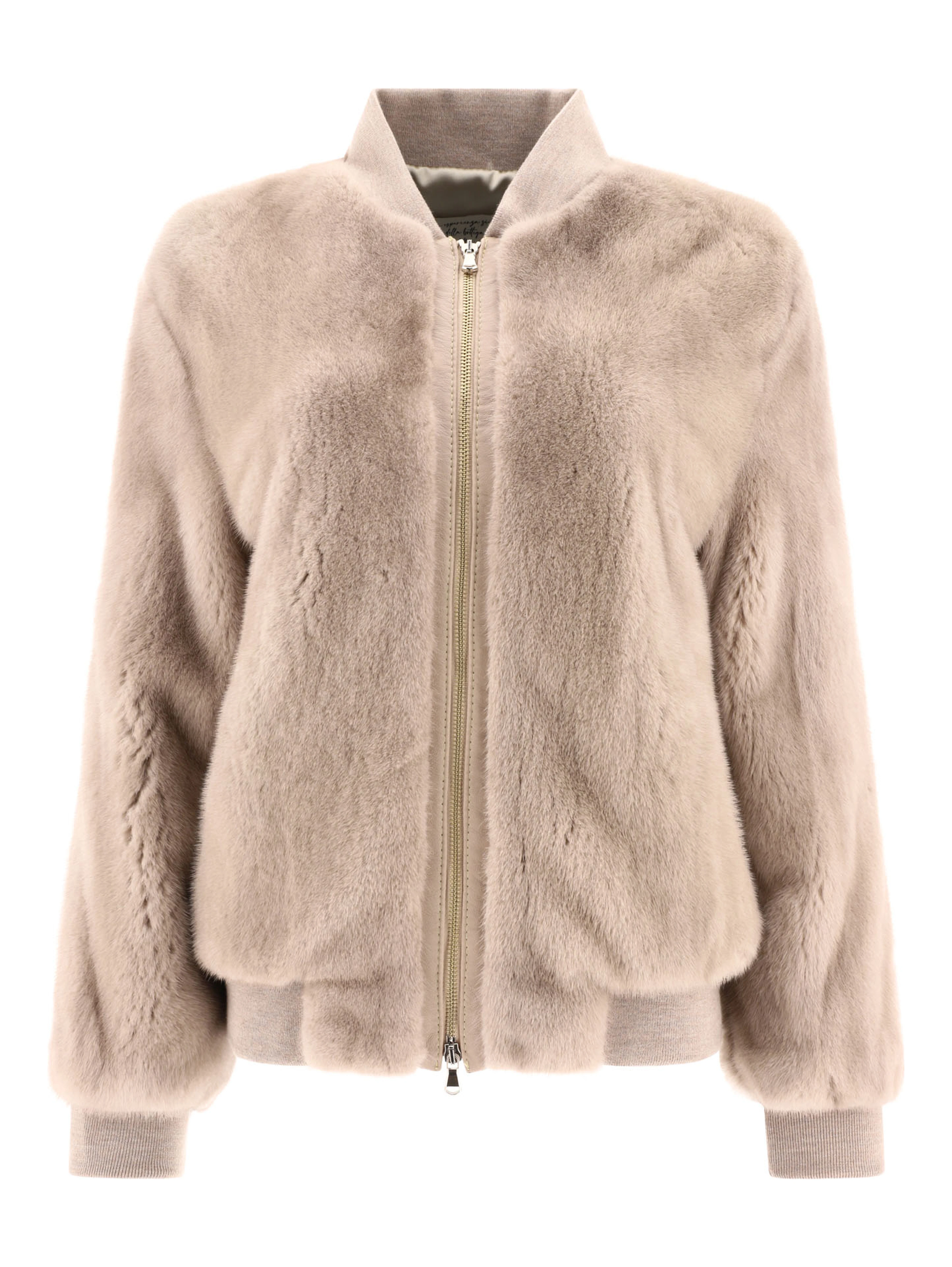 Mink fur bomber jacket