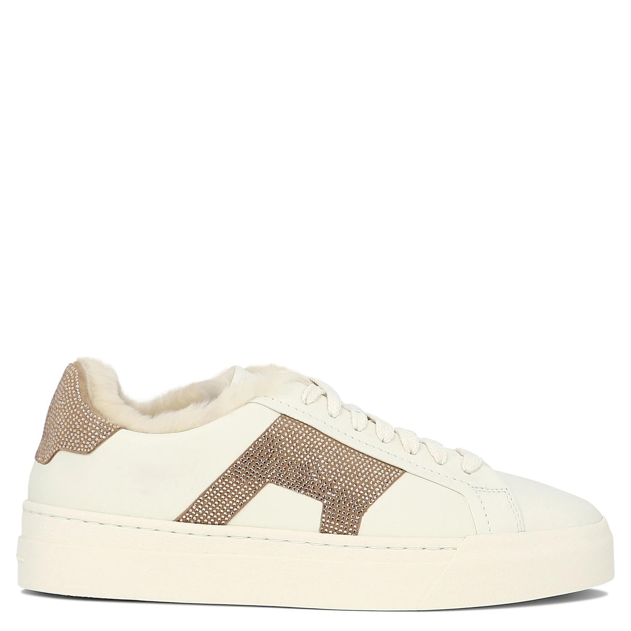 "Double Buckle" rhinestone-embellished sneakers