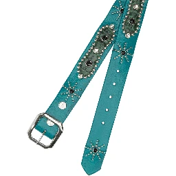 Leather belt with decorations