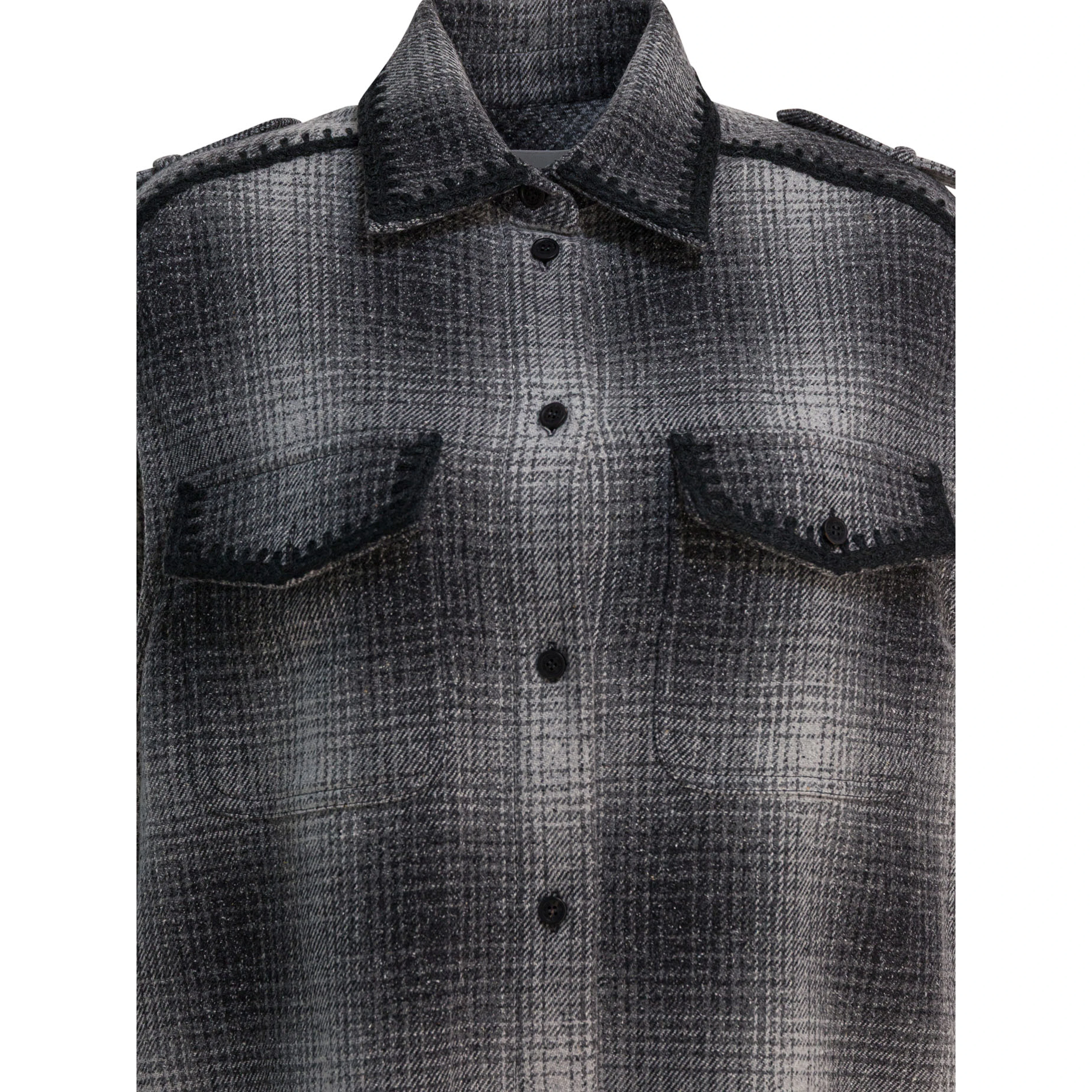 Wool-blend chemisier dress