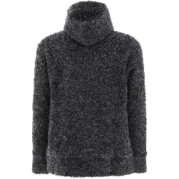 Textured drawstring zipped hoodie