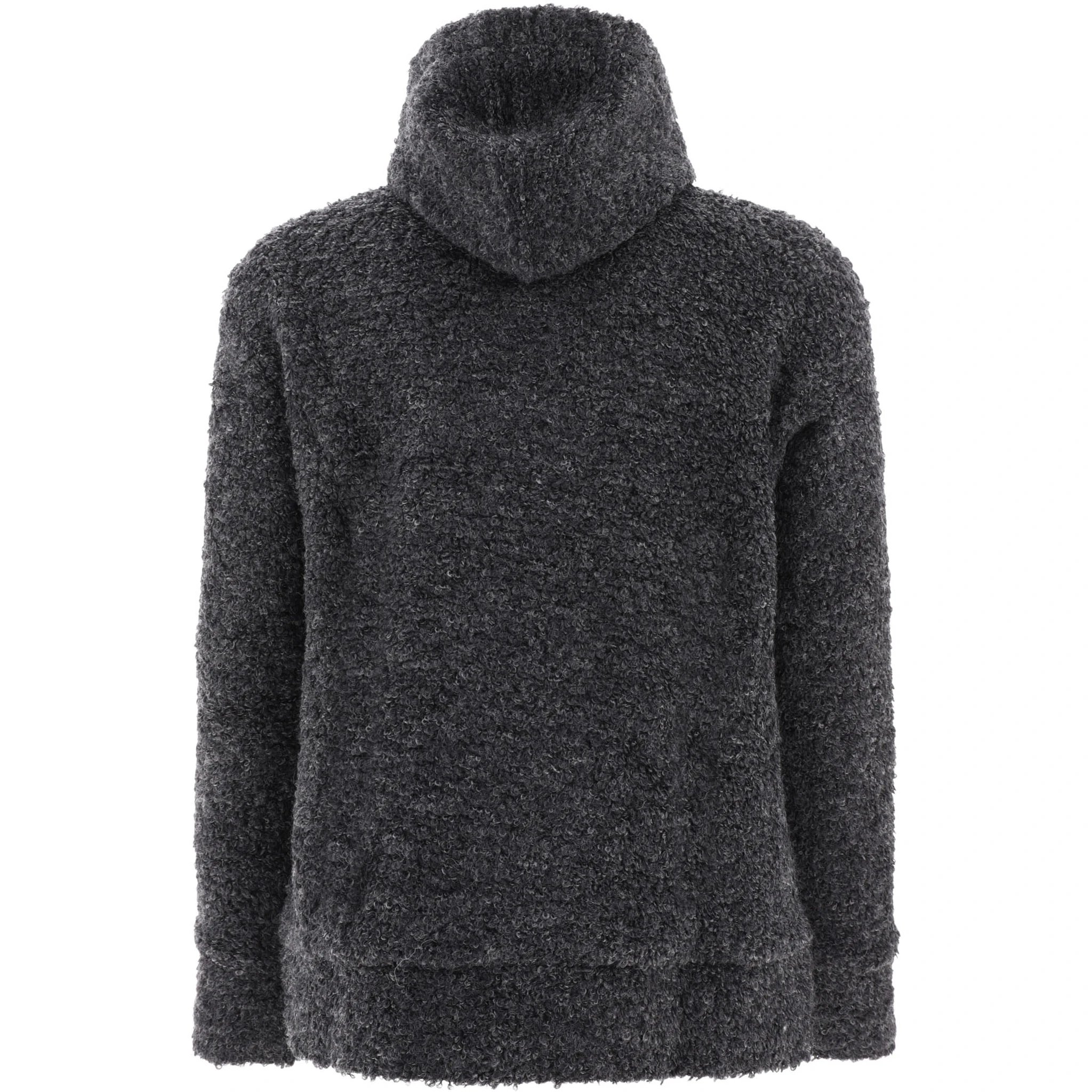 Textured drawstring zipped hoodie