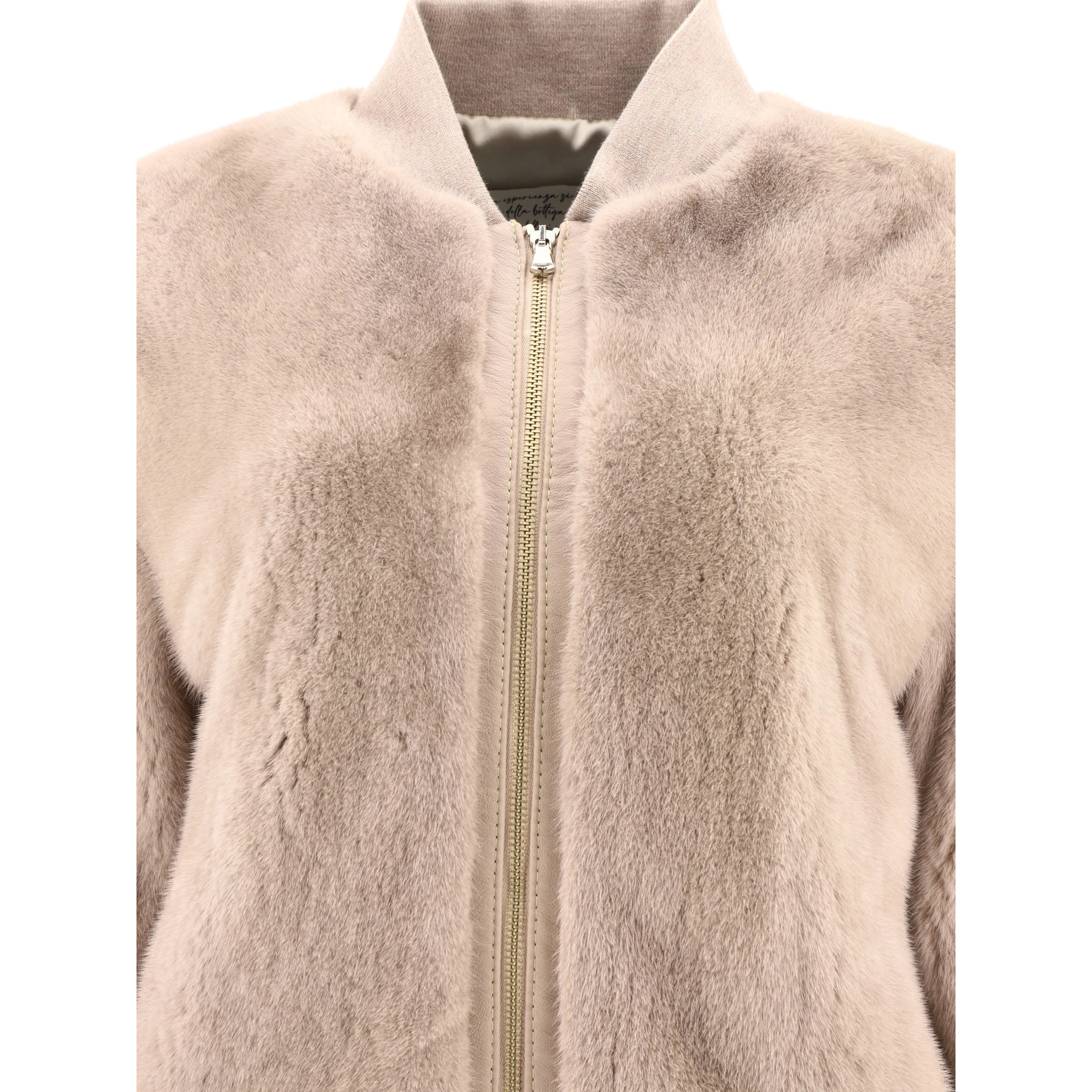 Mink fur bomber jacket