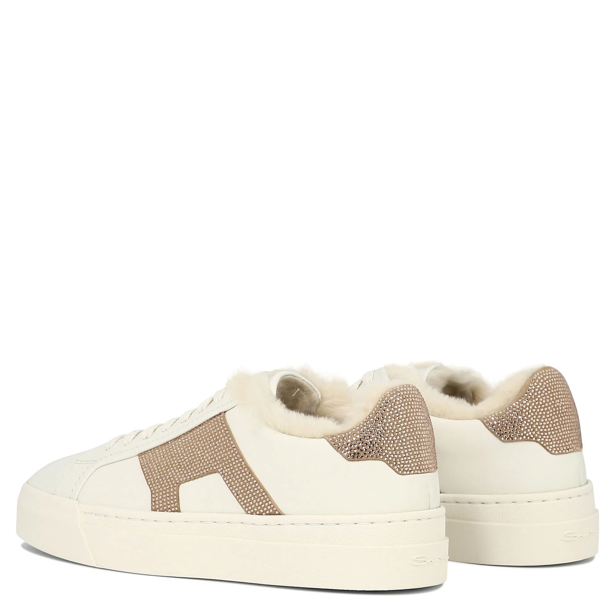 "Double Buckle" rhinestone-embellished sneakers