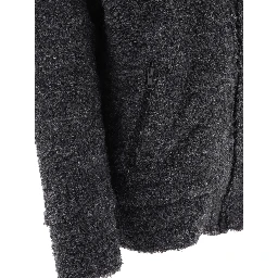 Textured drawstring zipped hoodie