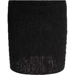 Cotton and merino wool miniskirt
