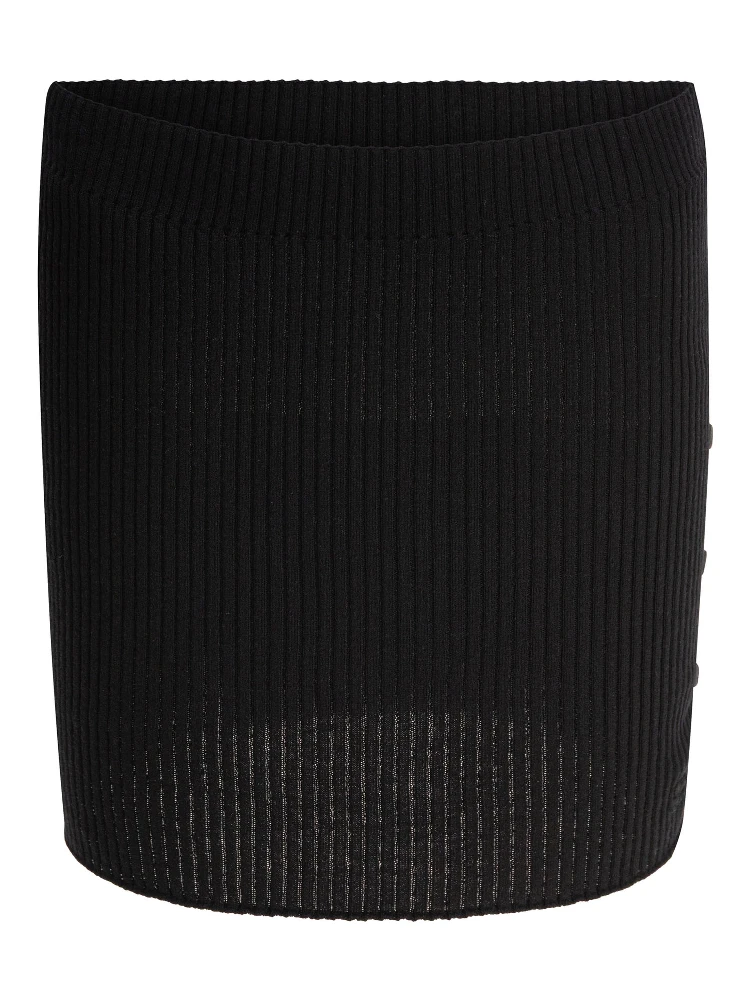 Cotton and merino wool miniskirt